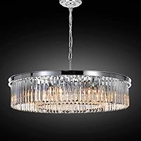 Crystal Chrome Chandeliers Modern Contemporary Ceiling Lights Fixtures Pendant Lighting for Dining Room Living Room Chandelier D33.5 (8 Lights)