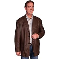 Scully Western Sport Coat Mens Leather Blazer Button Olive F0_701