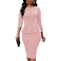 Women's Bodycon Pencil Dress Teacher Office Church Modest Business Wear to Work Bodycon Sheath Suiting Dresses