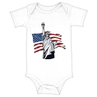 Statue Of Liberty Baby Jersey Onesie - American Flag Baby Onesie - Patriotic Baby One-Piece