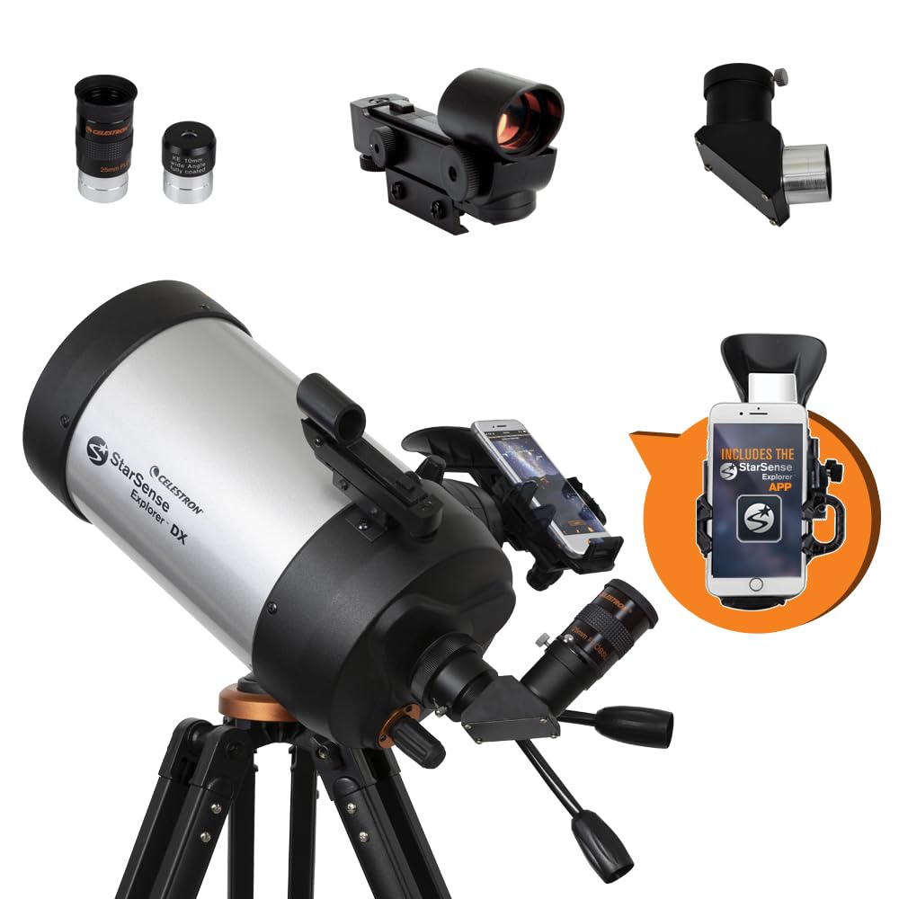 Celestron – StarSense Explorer DX 5” Smartphone App-Enabled Telescope – Works with StarSense App to Help You Find Stars, Planets & More – Schmidt-Cassegrain Telescope – iPhone/Android Compatible