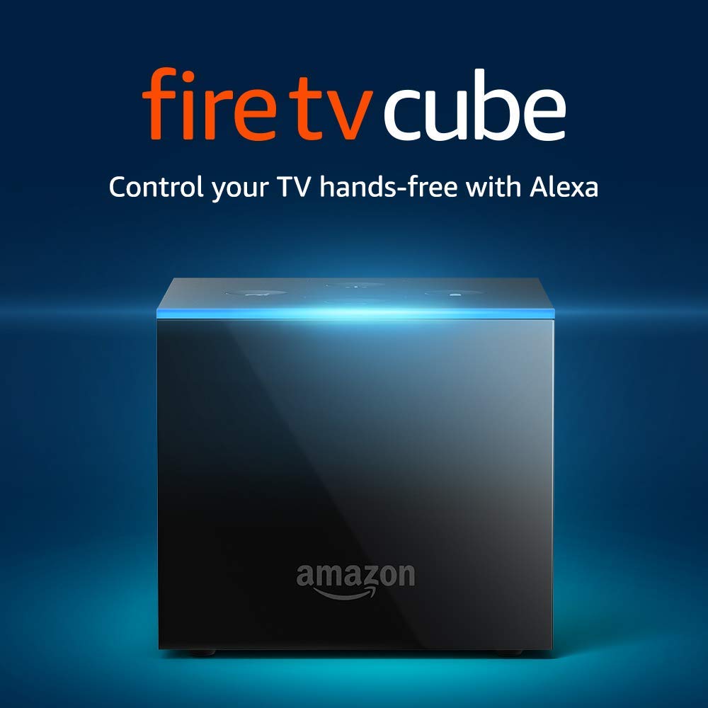 Fire TV Cube (1st Gen), hands-free with Alexa and 4K Ultra HD and 2nd Gen Alexa Voice Remote - Previous Generation