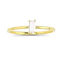 DECADENCE 14K Yellow Gold 5x2.5mm Baguette Solitaire Ring