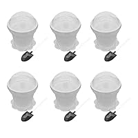 Happyyami 20pcs Flowerpot Cake Cups Mini Plastic Cupcake Tiramisu Cups Ice Cream Bowls DIY Baking Cup Dessert Container with Trays and Shovel Spoons for Yogurt Mousse Home Kitchen White
