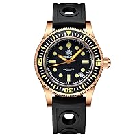 AMOY Men Diver Watch 41mm Bronze Diver Automatic Mechanical Wristwatch 30ATM C3 Luminous Sapphire Mirror NH35
