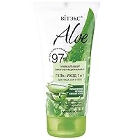 & Vitex Aloe 97 Multifunctional Nourishing Moisturizing 7-in-1 Care Gel for Face, Hands and Body,150 ml Aloe Vera Gel, D-panthenol, Green Tea, Watermelon, Bamboo and Chamomile Extracts