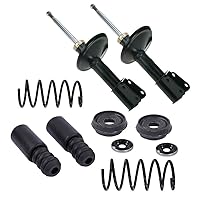ATEC Germany 2x Oil Pressure Shock Absorber Front Suspension Strut Two Tube, 2x Suspension Springs Including Strut Mount & Dust Cover Set, Compatible with Renault Twingo I (C06_)
