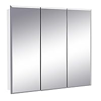 Design House Cyprus Medicine Durable Pre-Assembled Bathroom Wall Cabinet w/Frameless Mirrored Doors, 30.4
