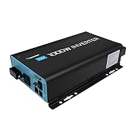 1000W Pure Sine Wave Inverter with ECO Mode, 12V DC to AC 120V 110V Converter for Off-Grid Solar System, Home, RV, Solar Power Inverter with Remote Switch, Surge 2000W