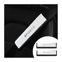 8sanlione 2PCS Auto Seat Belt Cover, PU Leather Car Shoulder Pads Strap for Comfortable Driving, Harness Cushion Protect Neck, Vehicle Interior Accessories Compatible with Adults Youth Kids (White)