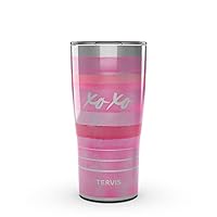 Tervis Traveler Valentine's Day XOXO Blush Triple Walled Insulated Tumbler Travel Cup Keeps Drinks Cold & Hot, 20oz, Stainless Steel