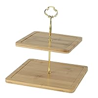Tiered Serving Tray Stand Cupcake Stand Tower Cookie Rack Wooden Serving Platter Dessert Tray for Sweets Display Catering, 2 Tier