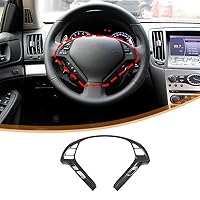 Car Steering Wheel Button Frame Cover Trim Compatible with Infiniti G37 2007-2013, Car Steering Wheel Panel Protection Frame Trim Decoration Accessories (Carbon Fiber Pattern)