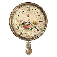 Howard Miller Dietrich Wall Clock 547-664 – Antique Brass Pendulum, Brass Finished Bezel, Quartz Movement, Automatically Adjust to Daylight Savings