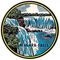 Niagara Falls Canada New York NY Vintage Travel Decal Sticker Souvenir Skateboard Laptop