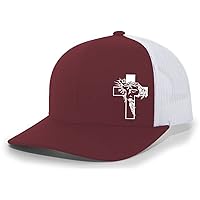 Jesus Cross Crown of Thorns Christian Men's Mesh Back Trucker Hat Baseball Cap