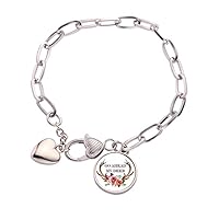Antlers Advance Encourage Flowers Heart Chain Bracelet Jewelry Charm Fashion