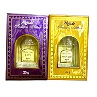 Jay Jinendra Naayab Indian Attar Feel Good 25gm (0.88OZ) & Indian Attar LILY 25gm (0.88OZ) Combo pack Men and Women (Unisex) Fragrance Oil Roll-On