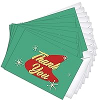 Retro Vintage Thank You Blank Note Greeting Cards | 10 Pack Bulk Set + 10 Envelopes (4X6)