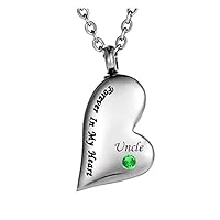 misyou Ashes Necklace Uncle Forever in My Heart Stainless Steel Keepsake Waterproof Memorial Pendant