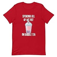 Cute Bubble Tea T-Shirt | Spending All of My Pay On Bubble Tea Short-Sleeve Unisex T-Shirt for Men and Women