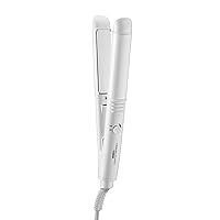 Conair Travel Flat Iron, Portable Hair Straightener, Mini 1/2 Inch Ceramic Flat Iron with Storage in White by Travel Smart
