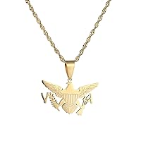 Stainless Steel The United States Virgin Islands Flag Pendant Necklaces For Women Girls