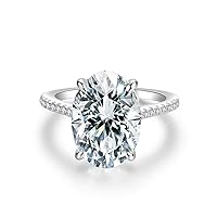 925 Sterling Silver 14x10mm 5.81 Ct Oval Solitaire Engagement Ring Large Oval-cut Cz Cocktail Ring