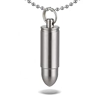 Pill Holder Keychain Mini Titanium Pill Fob Emergency Aspirin Nitro Holder Bullet Pendant Design for Purse Necklace Men Women