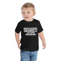 Big Brother Shirt Security for Little Sister Siblings Toddler Shirts for Boys Black