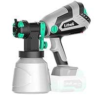 Litheli 20V Cordless Paint Sprayer, Battery Powered Paint Sprayers for Home Interior and Exterior, HVLP Paint Gun with 3 Patterns & 3 Nozzles(Battery & Charger Not Included, Power Tool Only)