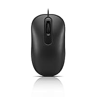 Lenovo 100 Wired USB Computer Mouse for PC, Laptop, Computer with Windows - Full-Size - Ambidextrous Design - 3 Buttons - Red Optical Sensor – Black