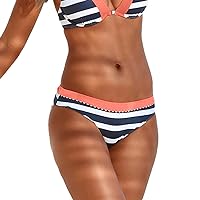 LASCANA Women's Striped Classic Bikini Swimwear Bottom