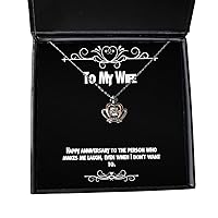Wife Gifts for Wife, Happy Anniversary to The Person who Makes me Laugh, New Wife Crown Pendant Necklace, Jewelry from Husband