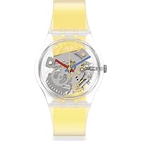 Swatch Gent GE291 Clearly Yellow Striped Watch, Strap, Strap, Strap