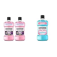 Listerine Total Care Zero Alcohol Anticavity Mouthwash, Bad Breath Treatment, Alcohol Free Mouthwash for Adults; Fresh Mint Flavor, 1 L (Pack of 2) & Gum Therapy Antiplaque & Anti-Gingivitis Mouthwash