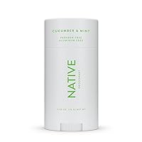Deodorant Contains Naturally Derived Ingredients, 72 Hour Odor Control | Deodorant for Women and Men, Aluminum Free with Baking Soda, Coconut Oil and Shea Butter | Cucumber & Mint
