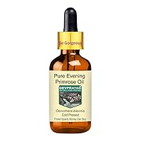 Pure Evening Primrose Oil (Oenothera biennis) with Glass Dropper Cold Pressed Oil for Skin - 5ml