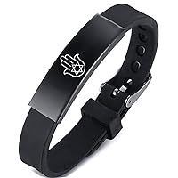 Jewish Jewelry Star of Magen David with Hamsa Hand of Fatima Amulet Symbol Silicone Strap Bracelet, Blessing Israel Rubber Wristband Judaica Gifts for Birthday Christmas, Adjustable