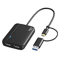 Selore USB 3.0 to Dual HDMI Adapter for Mac&Windows,USB C to HDMI Adapter for Dual Monitors, 4K&1080p Dual Monitor Adapter, Type C to HDMI Converter Compatible with M1/M2 Mac, Windows