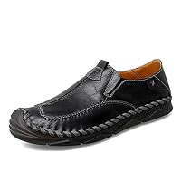 Men's Loafers Work & Safety Loafer Flats Fisherman Shoes Leather Slip On Low-top Spring Round-Toe for Male Casual Handmade Leisure Plus Size Big Size