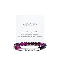 COLORFUL BLING Natural Healing Stone Cross Beaded Strand Adjustable Dangling Bracelet With Meaningful Card Inspirational Religious Faith God for Women Jewelry Gifts Christmas