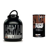 Animal Whey Isolate Protein Powder, Loaded for Post Workout and Recovery, Cookies & Cream, 4 Pound, 64 Oz & Pump – Preworkout - Vein Popping Pumps – Energy and Focus – Creatine – Nitric Oxide