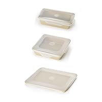 W&P Reusable Silicone Stretch Lid, Set of 3 – Casserole (9x13), Brownie (8x8), Loaf (5 x 9), Dishwasher Safe, Freezer Safe, LFGB/Premium Materials, Microwave Safe, Clear