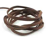 5 mm Width Suede Leather Lace Flat Faux Leather Cords Thread Velvet Cord for Necklace Bracelet Beading Colored Leather Cord,Jewelry Making 10 Meters per Bag (Coffee)