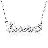 Custom Name Necklac Pendant Sterling Silver 18K Gold Jewelry Silver Jewelry Anniversary Birthday Gift for Women Mom Wife Girls