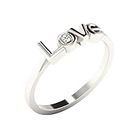 0.02 Ct Round Cut Sim Diamond Solitaire Heart Wedding Ring in 14KT White Gold Fn