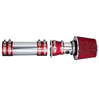 Rtunes Racing Short Ram Air Intake Kit + Filter Combo RED Compatible For 94-96 Ford F-150 / Ford Bronco 5.0L 5.8L V8