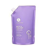 Luseta Biotin & Collagen Conditioner Pouch 33.8oz Thickening & Strengthening for Thin and Fine Hair, Hydrating Hair Growth, Repair Damaged Hair for Men and Women, Sulfate Free