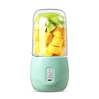 Mini juicer Small Electric Juicer Cup Fruit Complementary Food Cooking Machine USB Charging Accompanying Mini Blender with 4 Blades Suitable for Home Outdoor Sports Office Travel (Green) ZJ666